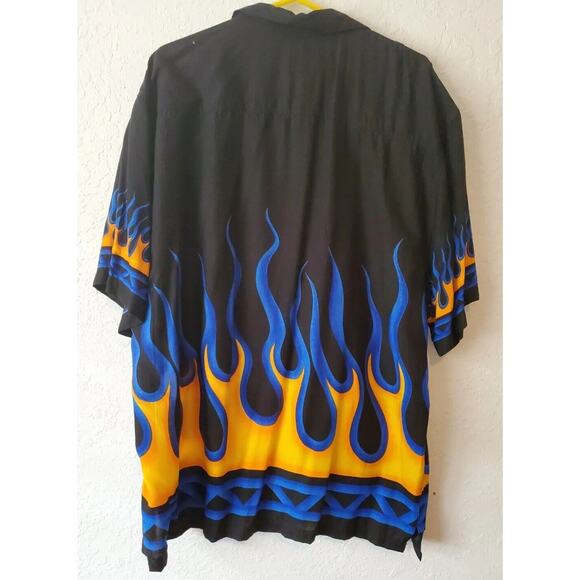 Wingo Shirt Mens XXLarge XXL Short Sleeve FLAMES - Picture 2 of 8